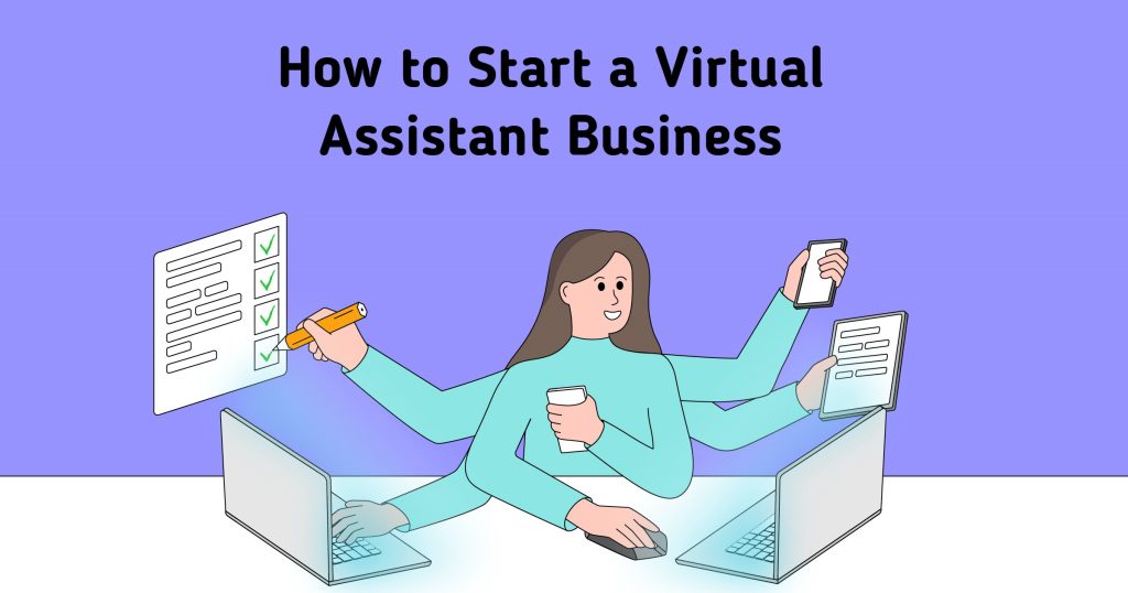 A lady multitasking VA roles on her virtual Assistant business